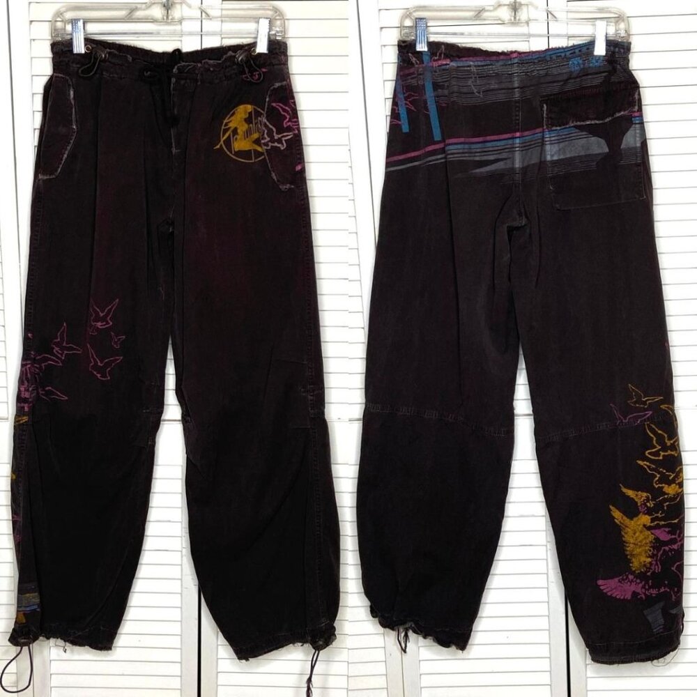 Vtg 2000s RINGSPUN Men's Brown Distressed Mudflap Graphic Printed Cargo Pants M